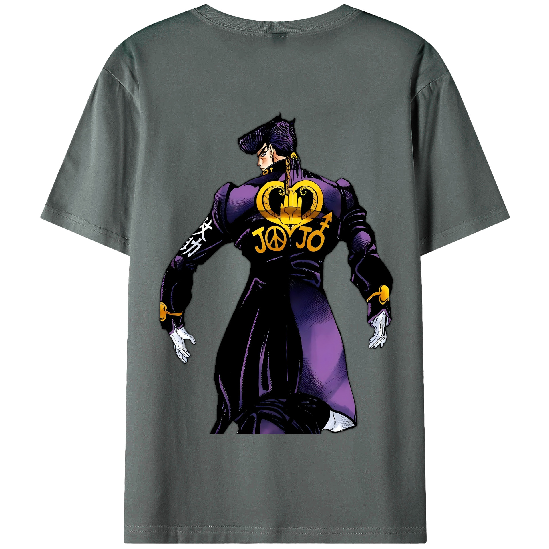 （画像用） ジョジョの奇妙な冒険 ひがしかた じょうすけ JoJo's Bizarre Adventure Higashikata Josuke 綿100％半袖Tシャツ（背面プリント）